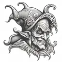 crying jester tattoo design idea