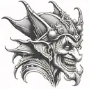 crying jester tattoo design idea