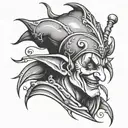 crying jester tattoo design idea