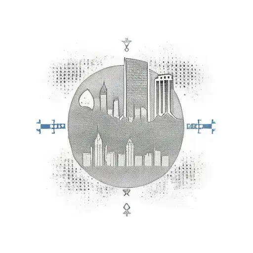 Pittsburgh Skyline with Psychadelix tattoo design idea