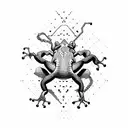 Hawaiian gecko with l.s.d molecule  tattoo design idea