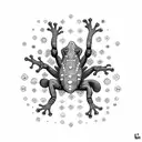 Hawaiian gecko with l.s.d molecule  tattoo design idea
