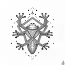 l.s.d molecule inside Hawaiian gecko  tattoo design idea