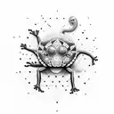 l.s.d molecule inside Hawaiian gecko  tattoo design idea