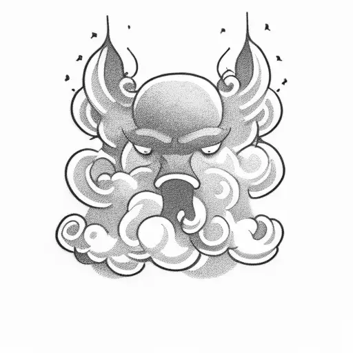 smoke as clouds tattoo design idea