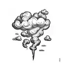 smoke as clouds tattoo design idea