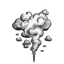 smoke as clouds tattoo design idea