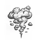 smoke as clouds tattoo design idea