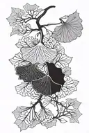 Ginkgo is double-bladed tattoo design idea