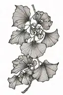 Ginkgo is double-bladed tattoo design idea