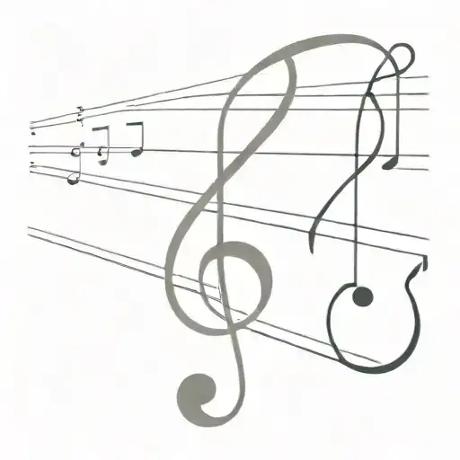 Bar of music, treble staff, with a C Sharp note and an A sharp note tattoo design idea