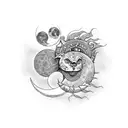 sol y luna  tattoo design idea