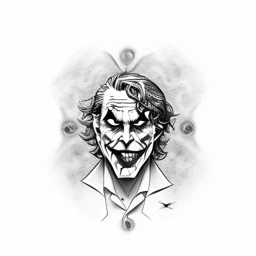 joker with different emotion expressions in the background tattoo design idea