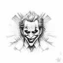 joker with different emotion expressions in the background tattoo design idea