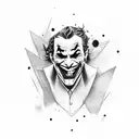joker with different emotion expressions in the background tattoo design idea