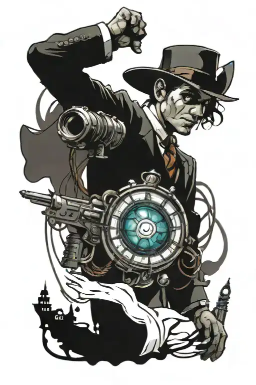 bioshock rapture and columbia crossover tattoo design idea