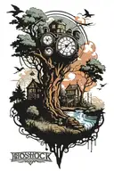 bioshock infinite columbia landscape tattoo design idea