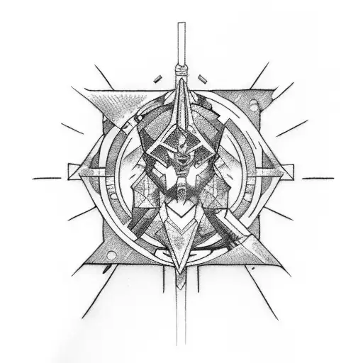 tarot cyberpunk 2077 tattoo design idea