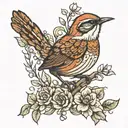 wren bird tattoo design idea