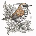 wren bird tattoo design idea