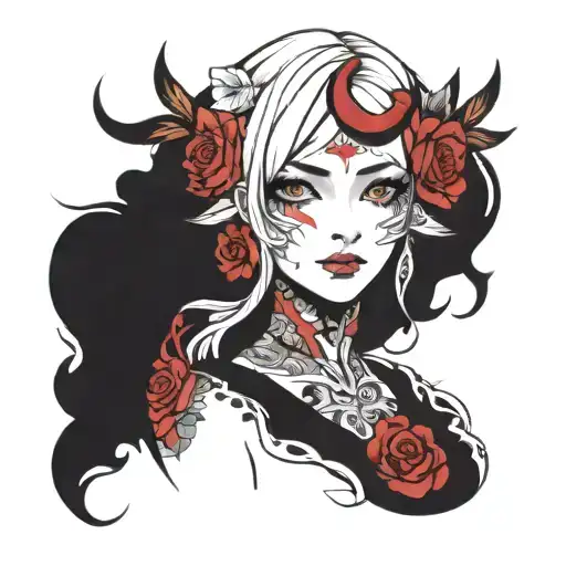 Gremory Makeup tattoo design idea