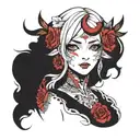 Gremory Makeup tattoo design idea