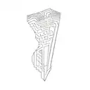  illusion of size, blackwork pattern and as the pattern  moves up leg it becomes smaller, making groin appear larger tattoo design idea