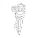  illusion of size, blackwork pattern and as the pattern  moves up leg it becomes smaller, making groin appear larger tattoo design idea