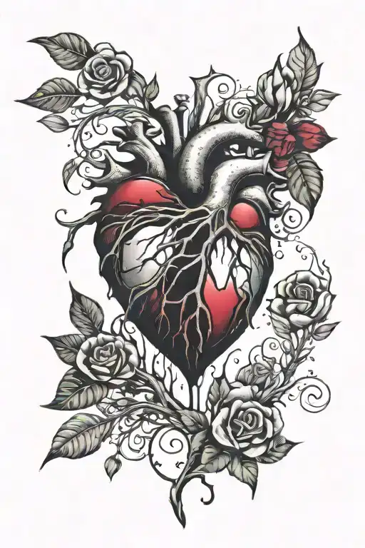 broken heart tattoo design idea