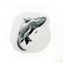 whale tail tattoo with round ripple tattoo design idea