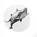 whale tail tattoo with round ripple tattoo design idea