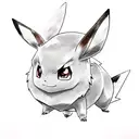 Pokemon Eevee in watercolor tattoo design idea