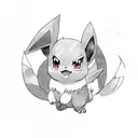Pokemon Eevee in watercolor tattoo design idea