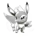 Pokemon Eevee in watercolor tattoo design idea