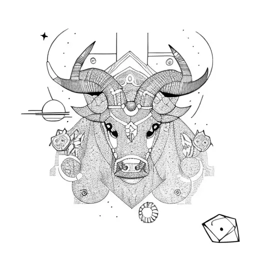 Taurus moon kawaii tattoo design idea