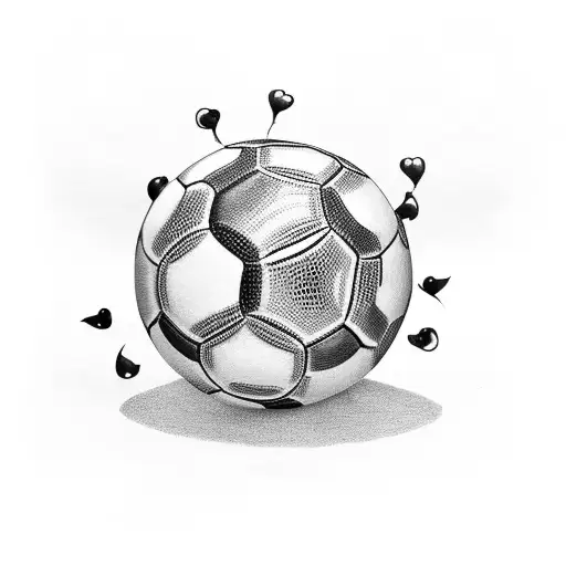 pelota de futbol y corazon tattoo design idea
