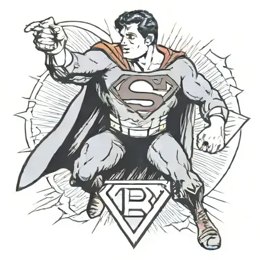 superman with a b instead of an  tattoo design idea