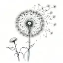 whimsical transforming dandelion blowing tattoo design idea
