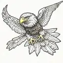 flying eagle wings spread front facing forward tattoo design idea