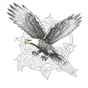 flying eagle wings tattoo design idea