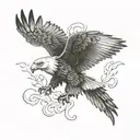 flying eagle wings tattoo design idea