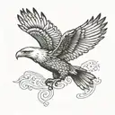 flying eagle wings tattoo design idea