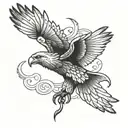 flying eagle wings tattoo design idea