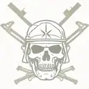 Army Skull With Crossed Rifles tattoo design idea