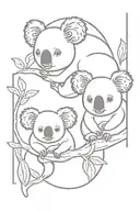doodle drawing with koalas tattoo design idea