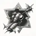 vintage  rocket ship shaped like bumblebee  tattoo design idea