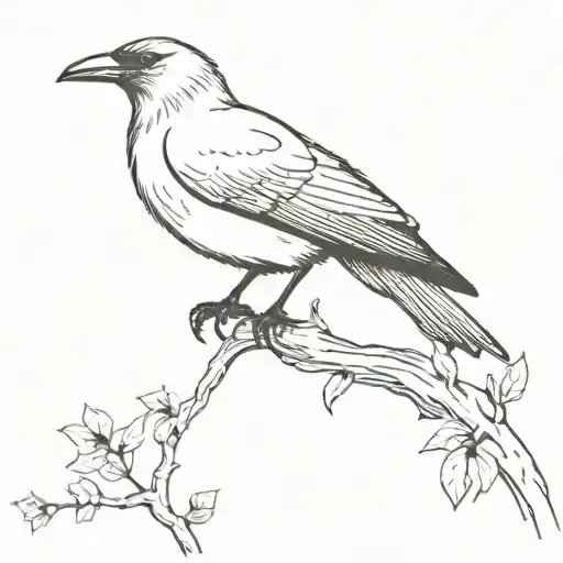 A minimalist tattoo of Simona Kossak's silhouette with a crow perched on her shoulder, symbolizing her connection with nature and animals tattoo design idea