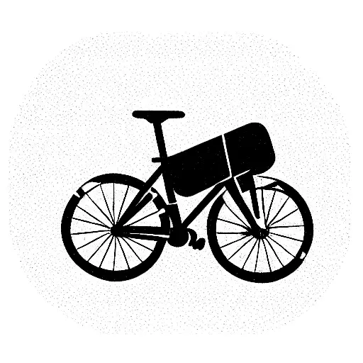 bike with travel backpack on a nigiri tattoo design idea