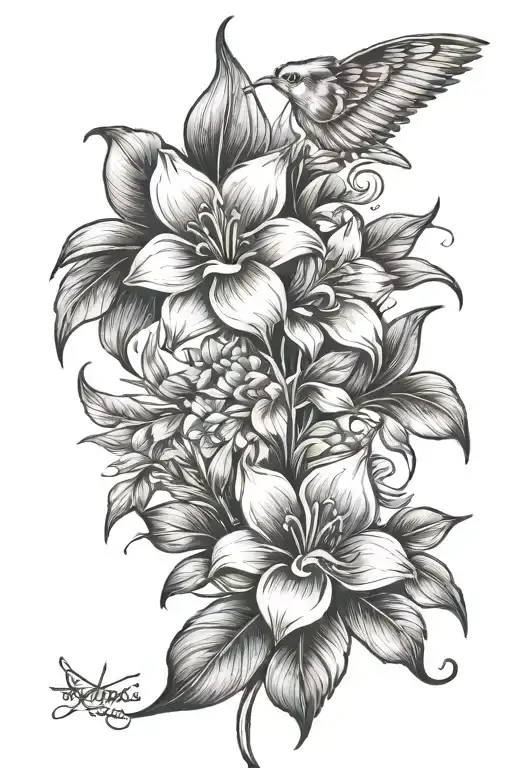  “Accept what is, let go of what was have faith in what will” with flowers sprouting out of the top  tattoo design idea