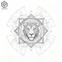 5 elements with leo zodiac sign  tattoo design idea